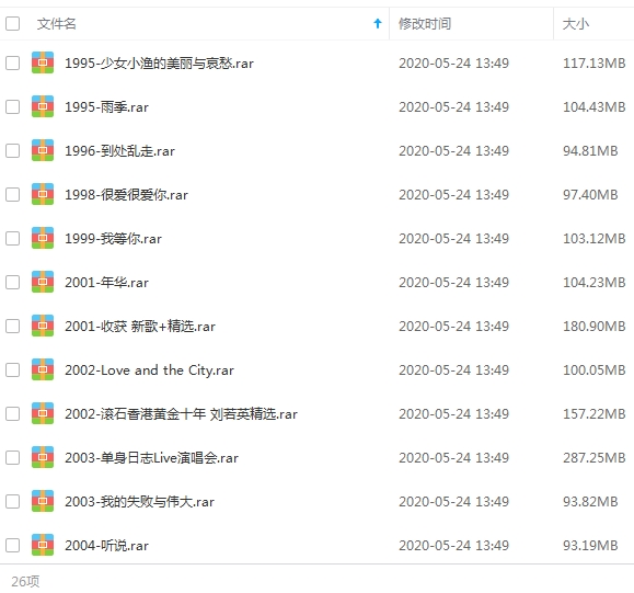 刘若英所有专辑全部歌曲(1995-2021)音乐合集[FLAC/MP3/11.43GB]百度云网盘免费下载 2